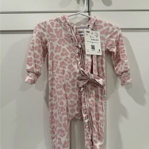 Posh Peanut Pink Animal Print Footie